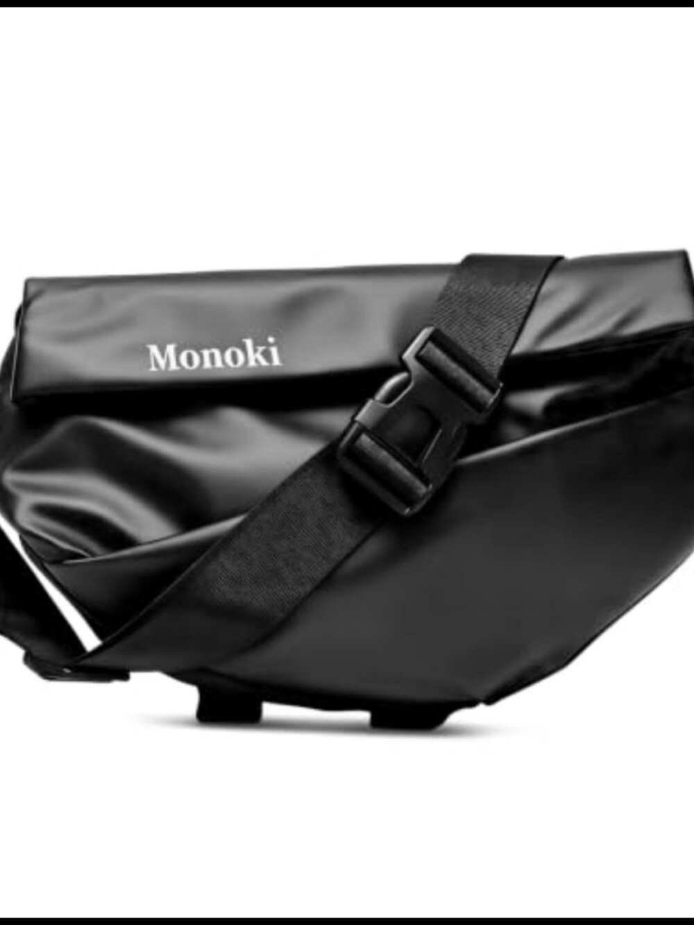 Water-Resistant PU Leather Sling Bag Crossbody Backpack Adjustable Strap